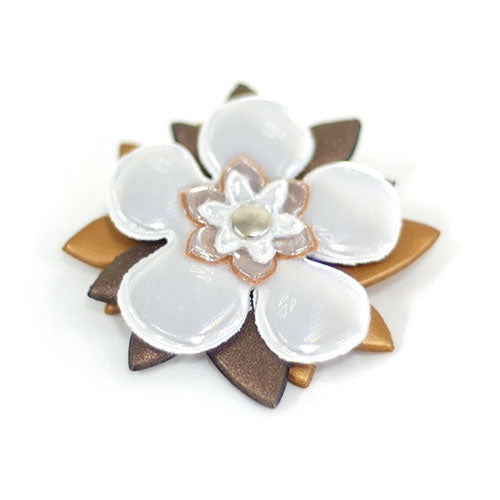 Reflexbrosch | Vit/brun